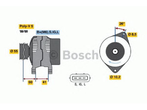 BOSCH 0 986 039 460 kintamosios srovės generatorius 
 Elektros įranga -> Kint. sr. generatorius/dalys -> Kintamosios srovės generatorius
27060 02050, 27060 02060, 27060 02061