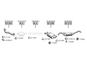 ASMET VA033185 išmetimo sistema 
 Išmetimo sistema -> Išmetimo sistema, visa