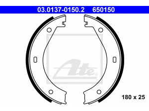 ATE 03.0137-0150.2 stabdžių trinkelių komplektas, stovėjimo stabdis 
 Stabdžių sistema -> Rankinis stabdys
34 41 1 121 512, 34 41 1 155 523