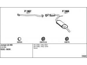 FENNO CI622 išmetimo sistema 
 Išmetimo sistema -> Išmetimo sistema, visa