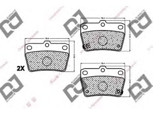 DJ PARTS BP1012 stabdžių trinkelių rinkinys, diskinis stabdys 
 Techninės priežiūros dalys -> Papildomas remontas
04466-42010, 04466-42020, 04466-42030