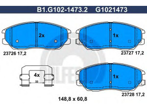GALFER B1.G102-1473.2 stabdžių trinkelių rinkinys, diskinis stabdys 
 Techninės priežiūros dalys -> Papildomas remontas
58101-3BA02, 58101-H1A80