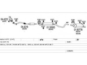 MTS C250970011505 išmetimo sistema 
 Išmetimo sistema -> Išmetimo sistema, visa