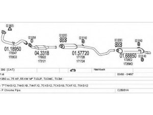 MTS C260614009443 išmetimo sistema 
 Išmetimo sistema -> Išmetimo sistema, visa