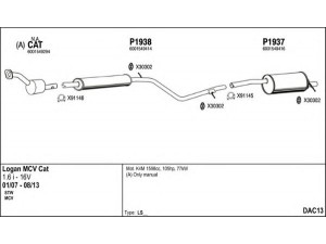 FENNO DAC13 išmetimo sistema 
 Išmetimo sistema -> Išmetimo sistema, visa