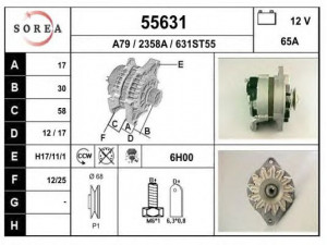 EAI 55631 kintamosios srovės generatorius 
 Elektros įranga -> Kint. sr. generatorius/dalys -> Kintamosios srovės generatorius
46235271