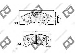 DJ PARTS BP1244 stabdžių trinkelių rinkinys, diskinis stabdys 
 Techninės priežiūros dalys -> Papildomas remontas
04491-97214, 04491-97218, 0449197203000