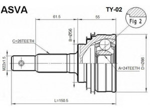 ASVA TY-02 jungčių komplektas, kardaninis velenas 
 Ratų pavara -> Sujungimai/komplektas