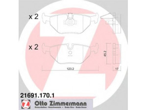 ZIMMERMANN 21691.170.1 stabdžių trinkelių rinkinys, diskinis stabdys 
 Techninės priežiūros dalys -> Papildomas remontas
3421 1 163 395, 3421 6 761 281