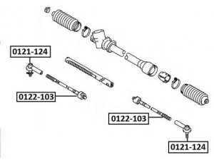 ASVA 0122-103 vidinė skersinė vairo trauklė 
 Vairavimas -> Vairo mechanizmo sujungimai
45503-19215, 45503-29365