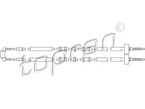 TOPRAN 207 365 trosas, stovėjimo stabdys 
 Stabdžių sistema -> Valdymo svirtys/trosai
05 22 002, 05 22 004, 09223133