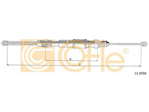 COFLE 11.6594 trosas, stovėjimo stabdys 
 Stabdžių sistema -> Valdymo svirtys/trosai
7700816858