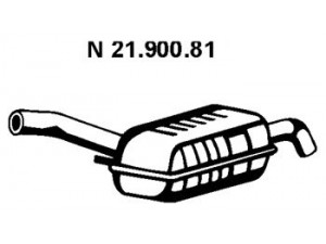 EBERSPÄCHER 21.900.81 galinis duslintuvas 
 Išmetimo sistema -> Duslintuvas
18 10 1 437 547