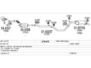 MTS C260316006224 išmetimo sistema 
 Išmetimo sistema -> Išmetimo sistema, visa