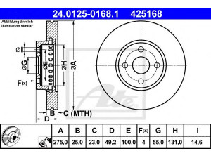 ATE 24.0125-0168.1 stabdžių diskas 
 Dviratė transporto priemonės -> Stabdžių sistema -> Stabdžių diskai / priedai
43512-13020, 43512-13021, 43512-13022