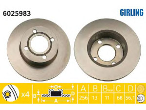 GIRLING 6025983 stabdžių diskas 
 Stabdžių sistema -> Diskinis stabdys -> Stabdžių diskas
895615301