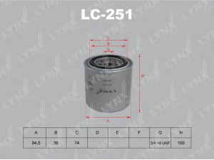 LYNXauto LC-251 alyvos filtras 
 Techninės priežiūros dalys -> Techninės priežiūros intervalai
5014055, 1N01-14-302, 15208-80W00