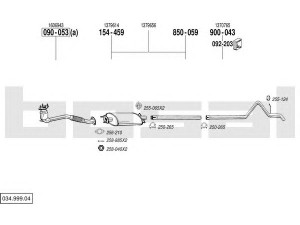 BOSAL 034.999.04 išmetimo sistema 
 Išmetimo sistema -> Išmetimo sistema, visa