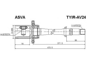 ASVA TYIR-AV24 jungčių komplektas, kardaninis velenas 
 Ratų pavara -> Sujungimai/komplektas
43030-05150