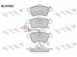 FTE BL1476A2 stabdžių trinkelių rinkinys, diskinis stabdys 
 Techninės priežiūros dalys -> Papildomas remontas
7D0 698 151 D, 7D0 698 151 F