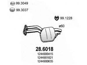ASSO 28.6018 vidurinis duslintuvas 
 Išmetimo sistema -> Duslintuvas
1244900415, 1244900635, 1244901821