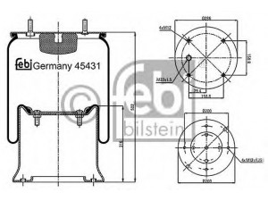 FEBI BILSTEIN 45431 dėklas, pneumatinė pakaba 
 Pakaba -> Pneumatinė pakaba
21222673, 3 229 0013 00