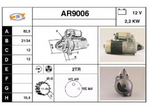 SNRA AR9006 starteris 
 Elektros įranga -> Starterio sistema -> Starteris
116610503000