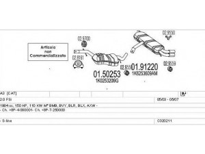 MTS C020211000575 išmetimo sistema 
 Išmetimo sistema -> Išmetimo sistema, visa