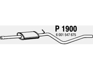 FENNO P1900 vidurinis duslintuvas 
 Išmetimo sistema -> Duslintuvas
6001547674, 6001547675