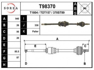 EAI T98370 kardaninis velenas 
 Ratų pavara -> Kardaninis velenas