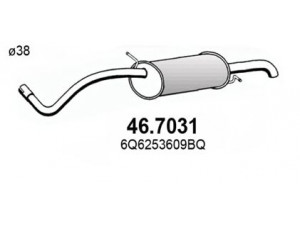 ASSO 46.7031 galinis duslintuvas 
 Išmetimo sistema -> Duslintuvas
6Q6253609AR, 6Q6253609BQ, 6Q6253609AR