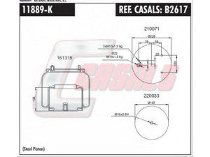 CASALS B2617 dėklas, pneumatinė pakaba