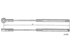 CABOR 10.989 trosas, stovėjimo stabdys 
 Stabdžių sistema -> Valdymo svirtys/trosai
6014200411, 6014201685