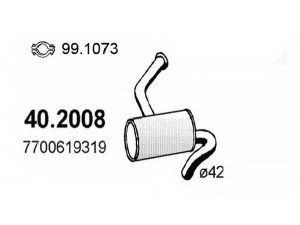 ASSO 40.2008 priekinis duslintuvas 
 Išmetimo sistema -> Duslintuvas
7700573290, 7700614305, 7700619319