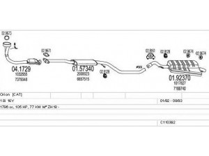MTS C110392003364 išmetimo sistema 
 Išmetimo sistema -> Išmetimo sistema, visa