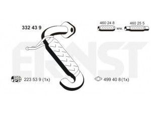 ERNST 332439 išleidimo kolektorius; remonto vamzdis, katalizatorius 
 Išmetimo sistema -> Išmetimo vamzdžiai
1 114 800, 1 585 545