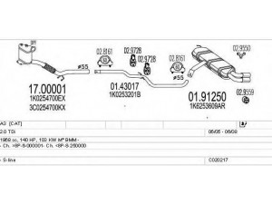 MTS C020217000581 išmetimo sistema 
 Išmetimo sistema -> Išmetimo sistema, visa