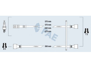 FAE 83010 uždegimo laido komplektas 
 Kibirkšties / kaitinamasis uždegimas -> Uždegimo laidai/jungtys