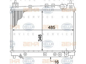 HELLA 8MK 376 773-471 radiatorius, variklio aušinimas 
 Aušinimo sistema -> Radiatorius/alyvos aušintuvas -> Radiatorius/dalys
16400-21070, 16400-21071