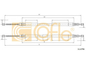 COFLE 11.6796 trosas, stovėjimo stabdys 
 Stabdžių sistema -> Valdymo svirtys/trosai
6025313181, 6025313182, 6025370468