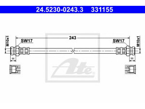 ATE 24.5230-0243.3 stabdžių žarnelė 
 Stabdžių sistema -> Stabdžių žarnelės
MR129796