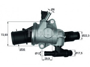 MAHLE ORIGINAL TI 152 88 termostatas, aušinimo skystis 
 Aušinimo sistema -> Termostatas/tarpiklis -> Thermostat
55220808