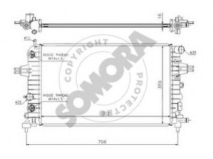 SOMORA 211840 radiatorius, variklio aušinimas 
 Aušinimo sistema -> Radiatorius/alyvos aušintuvas -> Radiatorius/dalys
1300265, 13145210