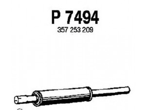 FENNO P7494 vidurinis duslintuvas 
 Išmetimo sistema -> Duslintuvas
357253209, 357253209A