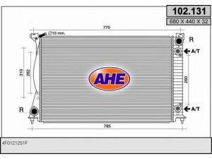 AHE 102.131 radiatorius, variklio aušinimas 
 Aušinimo sistema -> Radiatorius/alyvos aušintuvas -> Radiatorius/dalys
4F0121251F