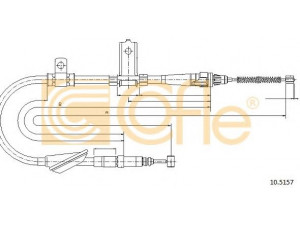 COFLE 10.5157 trosas, stovėjimo stabdys 
 Stabdžių sistema -> Valdymo svirtys/trosai
SPB101310