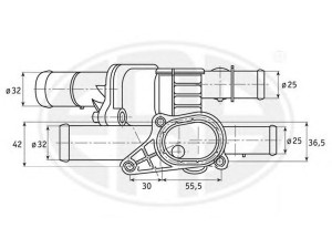 ERA 350154 termostatas, aušinimo skystis 
 Aušinimo sistema -> Termostatas/tarpiklis -> Thermostat
06A 121 111