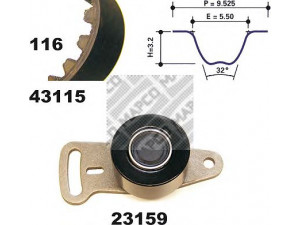 MAPCO 23115 paskirstymo diržo komplektas 
 Techninės priežiūros dalys -> Papildomas remontas
7701469822