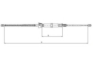 TEXTAR 44006800 trosas, stovėjimo stabdys 
 Stabdžių sistema -> Valdymo svirtys/trosai
6Q0609721B, 6Q0609721D, 6Q0609721H