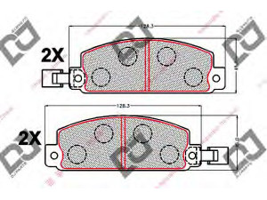 DJ PARTS BP2141 stabdžių trinkelių rinkinys, diskinis stabdys 
 Techninės priežiūros dalys -> Papildomas remontas
1243-49-230, 124349230, HA72-49-280 9A